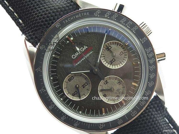0314 Speedmaster Apollo XVII Gray Dial On Black Nylon Strap Manual Winding Chrono Movement FastDry 8208